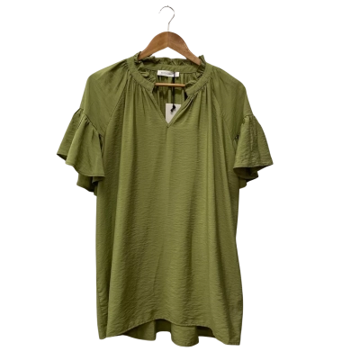 Betty Basics Womens  Size 16 V-Neck Top Green 