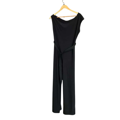 FRIEND of AUDREY black one shoulder jumpsuit Women's size 12
