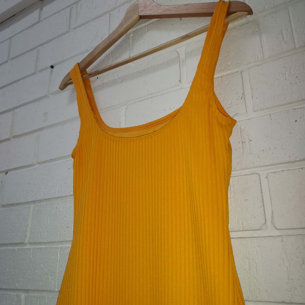 Kookai size 2 Made in Fiji Yellow Earth Dress Women's Long Strap