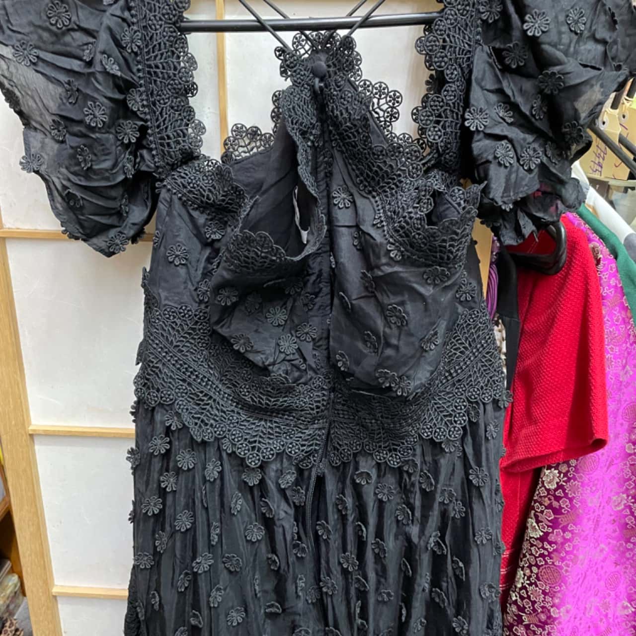 Sheike Womens Size 12 Maxi Short Sleeve Dress Black (s) Sheike Womens Size 12 Maxi Short Sleeve Dress Black (s)