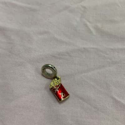 Pandora Red Envelope With Coins Dangle Charm 14k Gold Plate 
