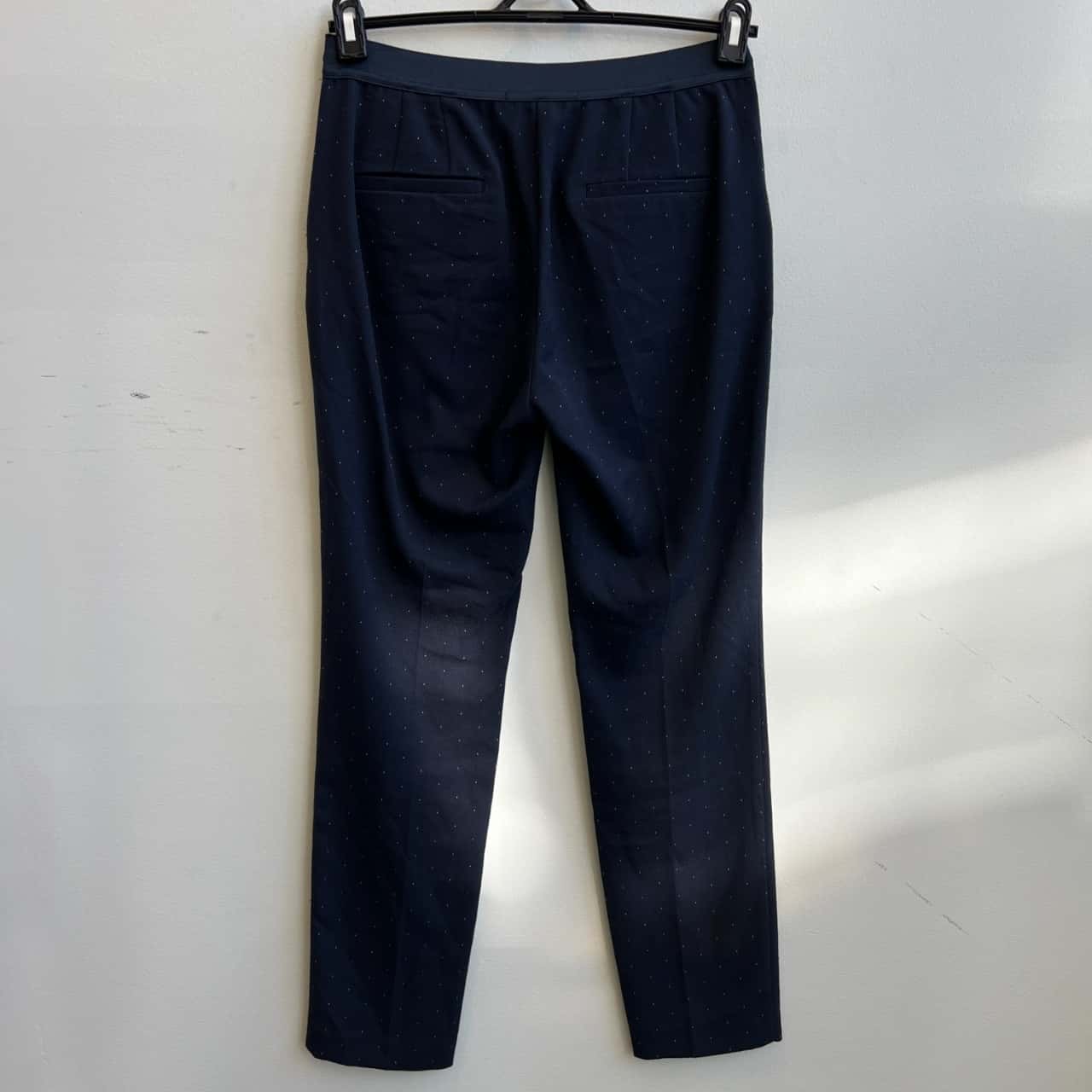 Zara Womens Size M Slim Fit Pull On Pants Navy Blue (s)
