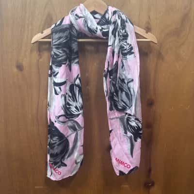 Mimco Pink Flower Print Scarf 