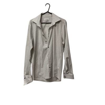 Mens Calvin Klein Size 41 White Checked Shirt 