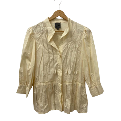 Calvin Klein Womens  Size M Long Sleeve Shirt Cream 