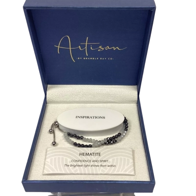 Hematite Gemstone Bracelet (Adjustable)