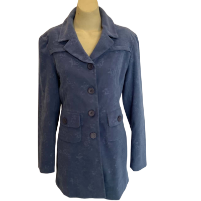  K.S.F Womens Size S Blazer With Shoulderpads Blue 