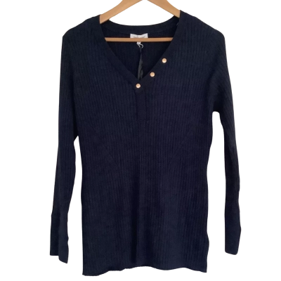 BNWT* Table Eight  Navy Ribbed V-Neck Jumper.  Size M 