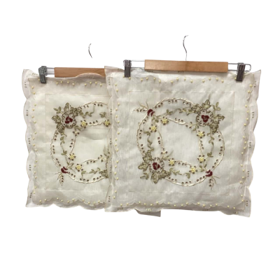 Embroidered beaded cushion covers  x 2 (f)