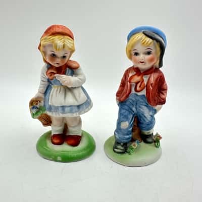 Capodimonte Italy Porcelain Boy & Girl Figurines