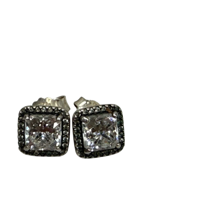 Pandora square sparkle halo stud earrings