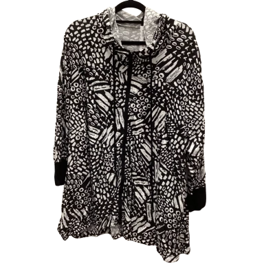 Taking Shape Womens  Size M Hooded Jacket Black  / White Zip Front  Original RRP $149.95