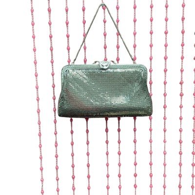 Womens Metal Mesh Sliver Clutch