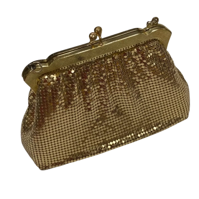 Vintage Oroton Womens Gold Mersh Handbag