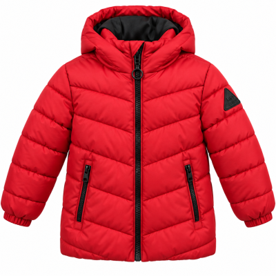 Minoti Kids Red Hooded Puffer Jacket – 18–24 Months