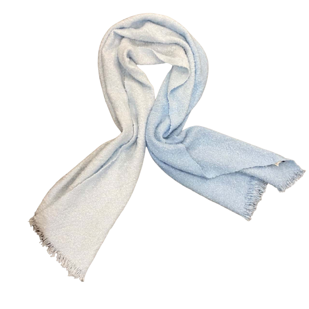 Sportsgirl. Womens soft scarf / shawl. 192 x 50 cm. Blue ombre. Soft to