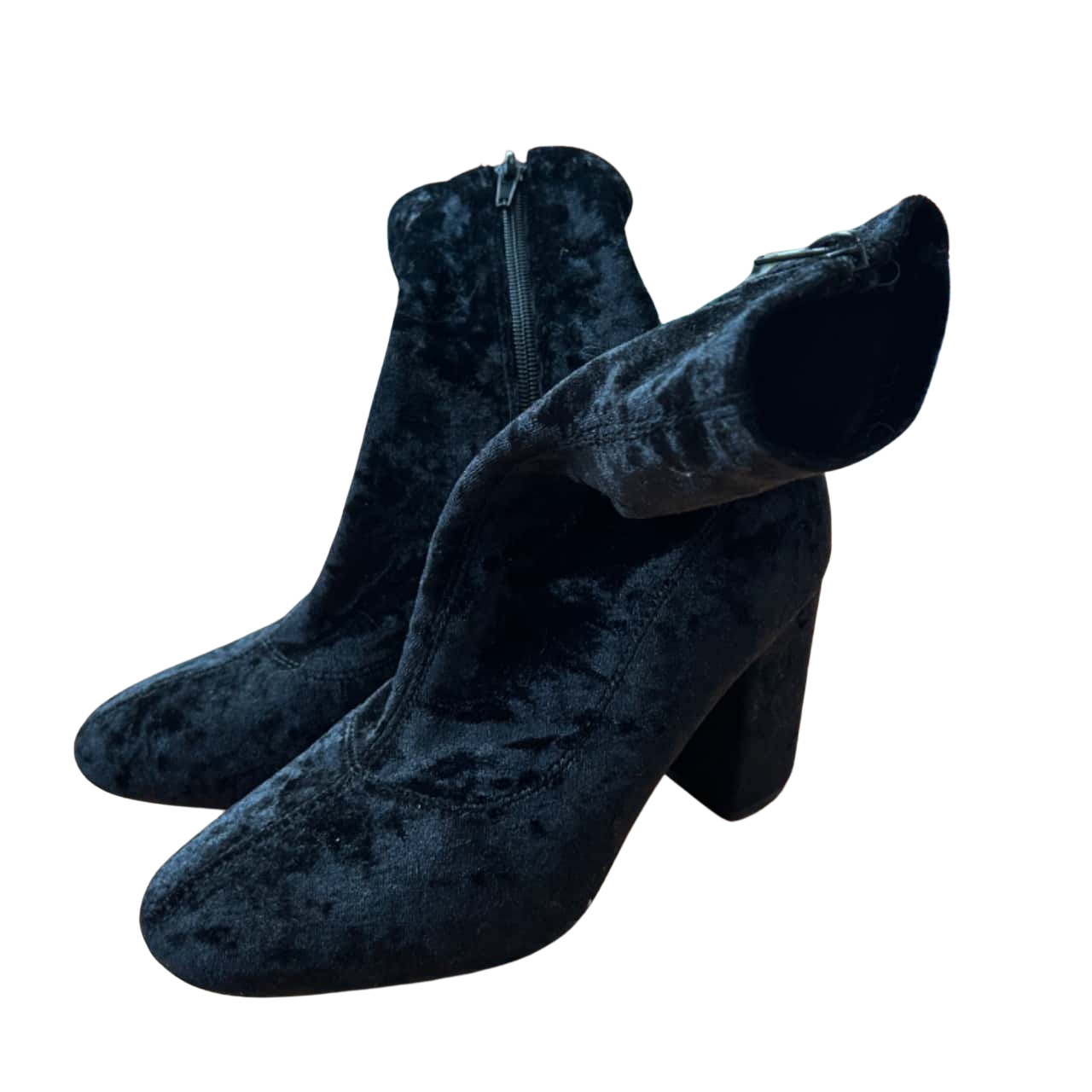 Glassons Womens Size 7 Black velvet style sock boot