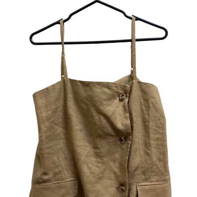 Country Road Womens  Size 10 Shoestring Strap Top Beige / Brown 