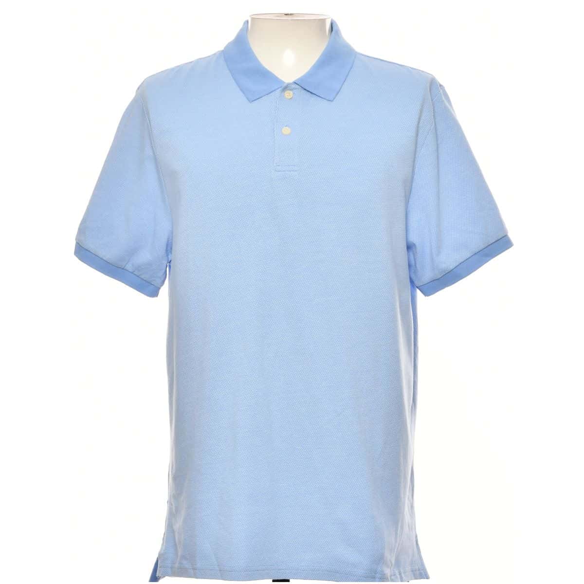 Old Navy Mens Size L Built In Flex Performance Short Sleeve Blue Polo