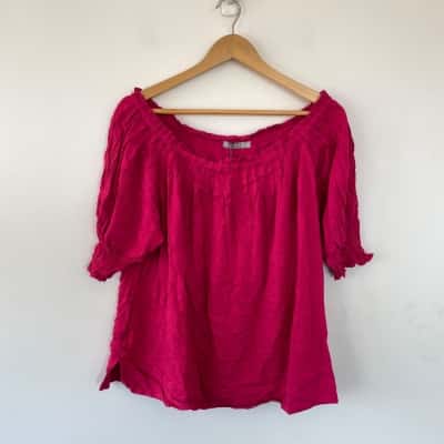 Katies Berry Botanical Gardens Pintuck Top  Size 14 