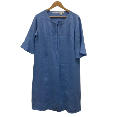 David Jones Women's Pure Linen Dress Size 10 Blue 