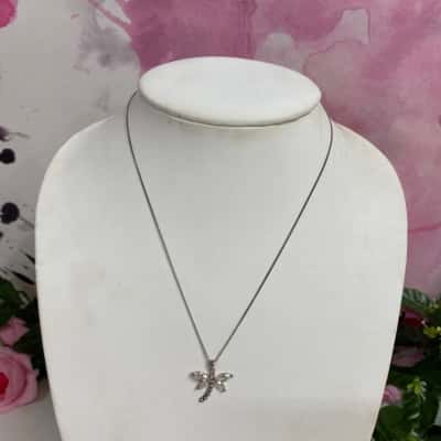 Sterling silver 925 necklace with dragonfly pendant 