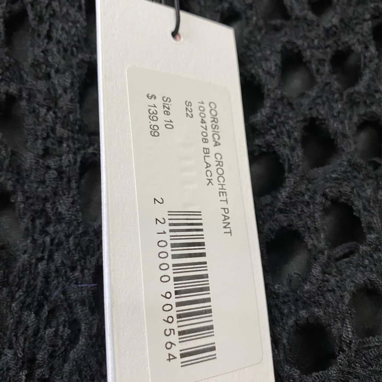 BNWT Sheike Womens Size 10 Black Crochet Knit Pants(s)