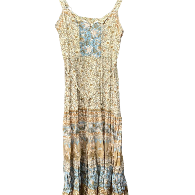  Iris maxi boho dress Size 8 Beige / Blue / Cream / Floral 