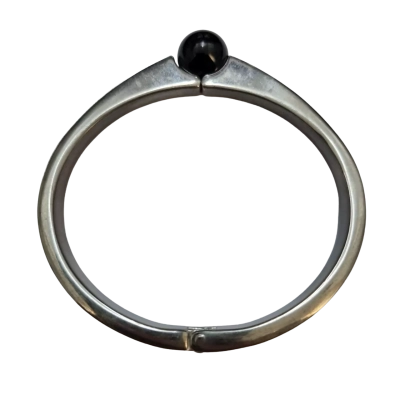  Womens Cuff Bracelet Black  / Silver 