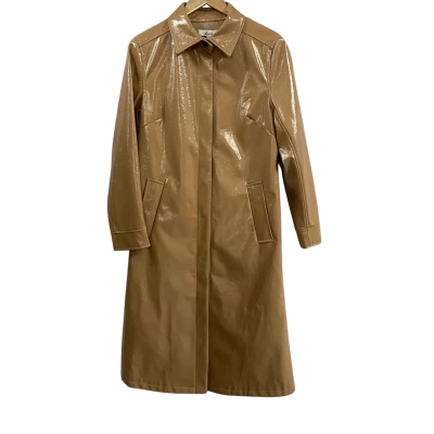 Dazie Womens  Size 8 Button Up Trench Coat Brown