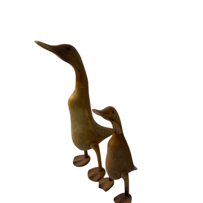 2x wooden Ducks 45cm and 30cm