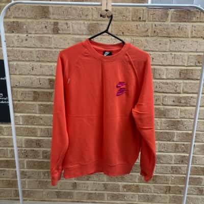 Nike Mens orange embroidered round neck jumper Size XXL 