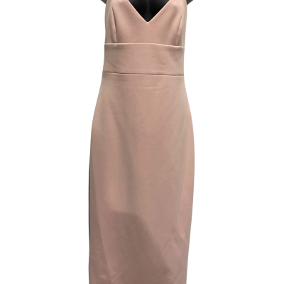 MOSSMAN SHOESTRING STRAP COCKTAIL MIDI LENGTH DRESS Size 14 in Blush 