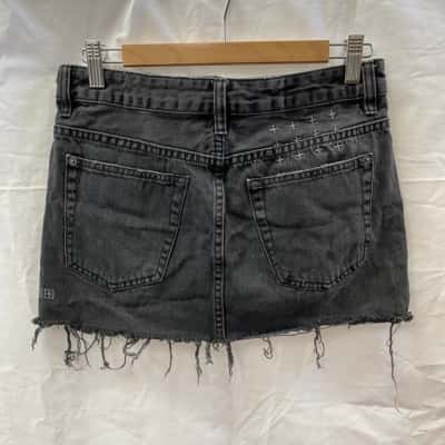 Ksubi Womens  Size 26 Black Denim Mini Skirt  