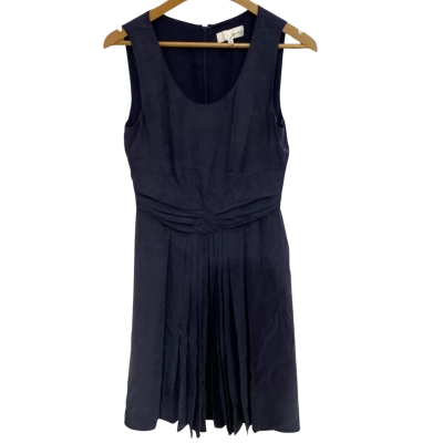 Sportscraft Signature Womens Size 8 Sleeveless Silk Dress Navy Blue 