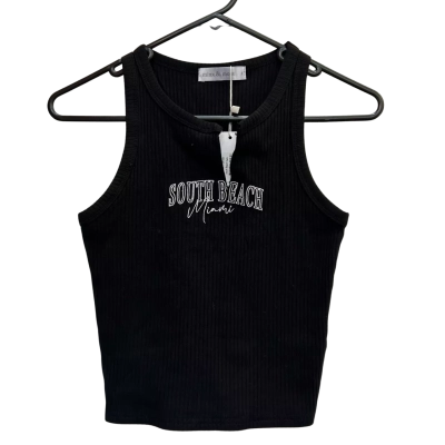 BNWT Minx & Moss Womens Size S Black Miami Singlet 