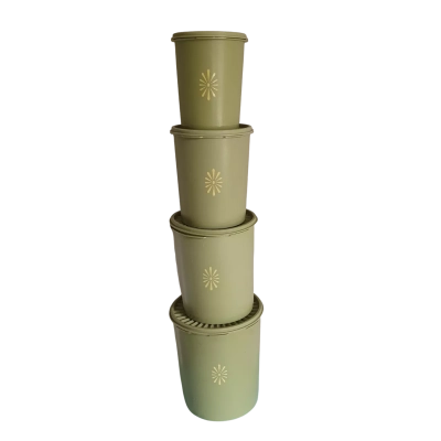 Tupperware Stackable/Nesting Containers with Lids x 4 Set - Olive Green Colour