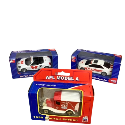 AFL ‘Swans’ Collectable Model Cars - set of 3.