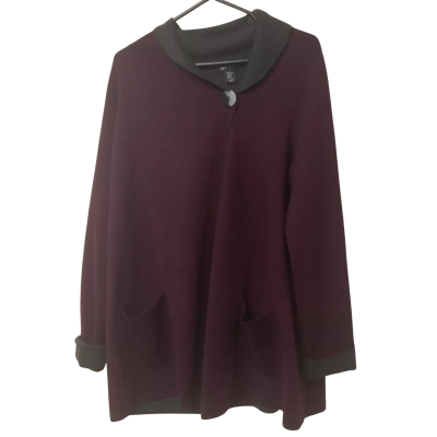 Womens Jones New York Size XL Longline Cardigan Maroon 