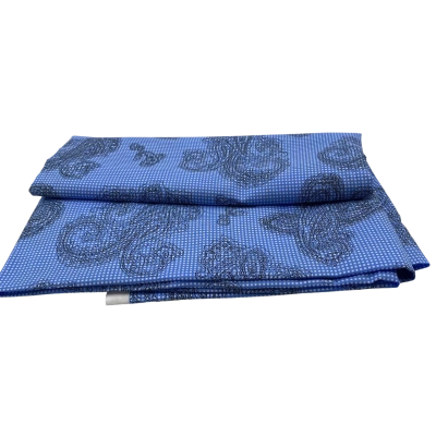 Black Paisley on Tiny Blue White  Gingham Lightweight Cotton 108 x 242 cm                 Fab 3