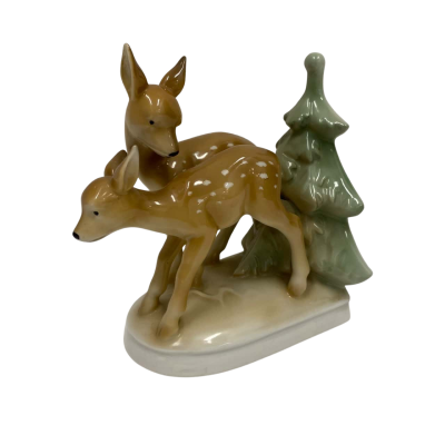 Germany + Number Marked Figure Snow Deers Christmas Tree