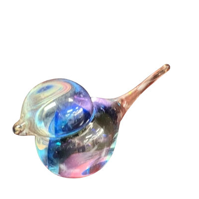 Handmade  Bird shape Clear Glass Figurine 