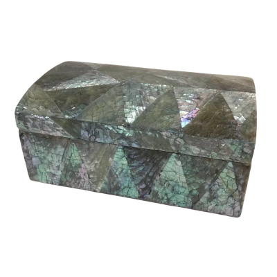 Silver Pearl Patterned Trinket Box Approx 15.5 x 6cm
