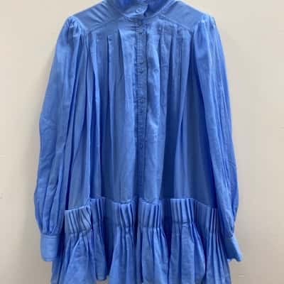 AJE Womens  Size 12 BNWT Babydoll Dress Blue 