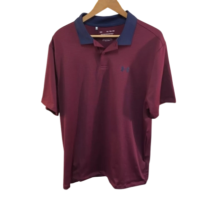 BNWT Under Armour Mens  Size XL Polo Shirt Maroon 