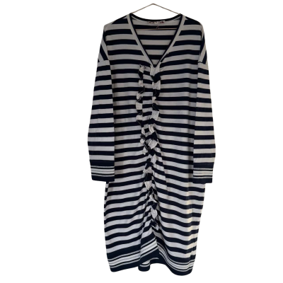 Cooper  Navy and White Stripe Mid Length Dress.   Size L 