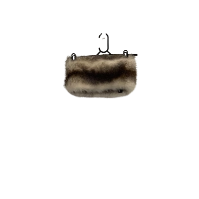 Mimco Womens Fur Scarf Brown / Off White 