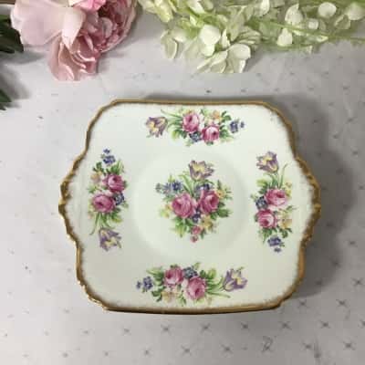 Vintage Foley China "Foley Tulip" English Bone China Cake Plate