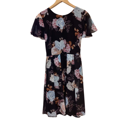 BNWT Portmans Womens Size 14 Hydrangea Print Short Sleeve Dress 