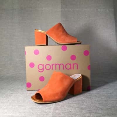 Gorman - Open-toe, Disco Mule Heels in Orange - Size 39
